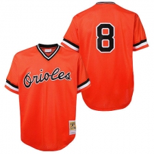 Men's Mitchell and Ness Baltimore Orioles #8 Cal Ripken Replica Orange Throwback MLB Jersey