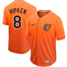 Men's Nike Baltimore Orioles #8 Cal Ripken Orange Fade Jersey