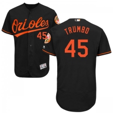 Men's Majestic Baltimore Orioles #45 Mark Trumbo Black Alternate Flex Base Authentic Collection MLB Jersey