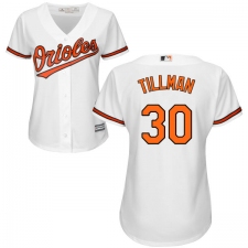 Women's Majestic Baltimore Orioles #30 Chris Tillman Authentic White Home Cool Base MLB Jersey