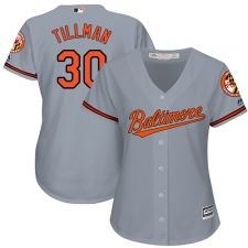 Women's Majestic Baltimore Orioles #30 Chris Tillman Replica Grey Road Cool Base MLB Jersey