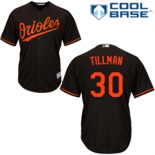Youth Majestic Baltimore Orioles #30 Chris Tillman Authentic Black Alternate Cool Base MLB Jersey