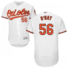Men's Majestic Baltimore Orioles #56 Darren O'Day White Home Flex Base Authentic Collection MLB Jersey