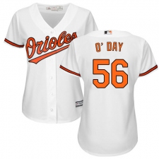 Women's Majestic Baltimore Orioles #56 Darren O'Day Authentic White Home Cool Base MLB Jersey