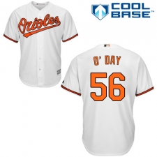 Youth Majestic Baltimore Orioles #56 Darren O'Day Authentic White Home Cool Base MLB Jersey