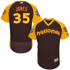 Men's Majestic San Diego Padres #35 Randy Jones Brown 2016 All-Star National League BP Authentic Collection Flex Base MLB Jersey