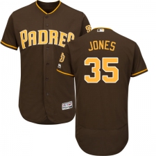Men's Majestic San Diego Padres #35 Randy Jones Brown Alternate Flex Base Authentic Collection MLB Jersey