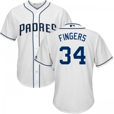 Youth Majestic San Diego Padres #34 Rollie Fingers Authentic White Home Cool Base MLB Jersey