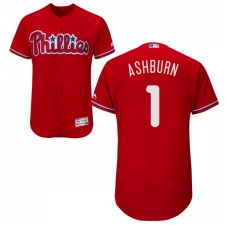 Men's Majestic Philadelphia Phillies #1 Richie Ashburn Red Alternate Flex Base Authentic Collection MLB Jersey