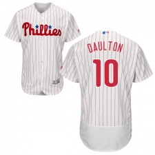 Men's Majestic Philadelphia Phillies #10 Darren Daulton White Home Flex Base Authentic Collection MLB Jersey