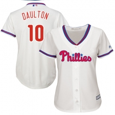 Women's Majestic Philadelphia Phillies #10 Darren Daulton Authentic Cream Alternate Cool Base MLB Jersey
