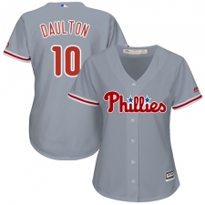 Women's Majestic Philadelphia Phillies #10 Darren Daulton Replica Grey Road Cool Base MLB Jersey