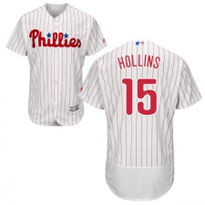 Men's Majestic Philadelphia Phillies #15 Dave Hollins White Home Flex Base Authentic Collection MLB Jersey