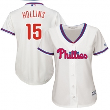Women's Majestic Philadelphia Phillies #15 Dave Hollins Replica Cream Alternate Cool Base MLB Jersey