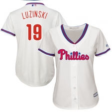 Women's Majestic Philadelphia Phillies #19 Greg Luzinski Authentic Cream Alternate Cool Base MLB Jersey