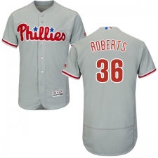 Men's Majestic Philadelphia Phillies #36 Robin Roberts Grey Road Flex Base Authentic Collection MLB Jersey