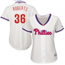 Women's Majestic Philadelphia Phillies #36 Robin Roberts Replica Cream Alternate Cool Base MLB Jersey