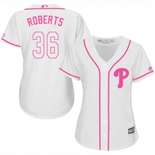 Women's Majestic Philadelphia Phillies #36 Robin Roberts Replica White Fashion Cool Base MLB Jersey