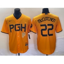 Men's Nike Pittsburgh Pirates #22 Andrew McCutchen Gold 2023 City Connect Stitched Jersey