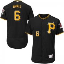 Men's Majestic Pittsburgh Pirates #6 Starling Marte Black Alternate Flex Base Authentic Collection MLB Jersey