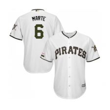 Men's Pittsburgh Pirates #6 Starling Marte Replica White Alternate Cool Base Baseball Jersey