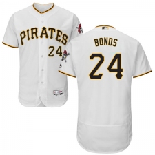Men's Majestic Pittsburgh Pirates #24 Barry Bonds White Home Flex Base Authentic Collection MLB Jersey