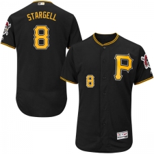 Men's Majestic Pittsburgh Pirates #8 Willie Stargell Black Alternate Flex Base Authentic Collection MLB Jersey