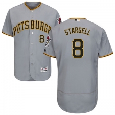 Men's Majestic Pittsburgh Pirates #8 Willie Stargell Grey Road Flex Base Authentic Collection MLB Jersey