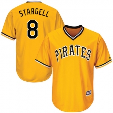 Youth Majestic Pittsburgh Pirates #8 Willie Stargell Replica Gold Alternate Cool Base MLB Jersey