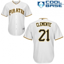 Women's Majestic Pittsburgh Pirates #21 Roberto Clemente Replica White Home Cool Base MLB Jersey