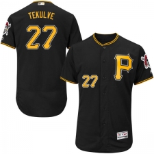 Men's Majestic Pittsburgh Pirates #27 Kent Tekulve Black Alternate Flex Base Authentic Collection MLB Jersey