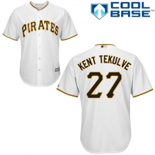Men's Majestic Pittsburgh Pirates #27 Kent Tekulve Replica White Home Cool Base MLB Jersey