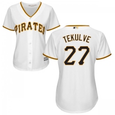 Women's Majestic Pittsburgh Pirates #27 Kent Tekulve Replica White Home Cool Base MLB Jersey