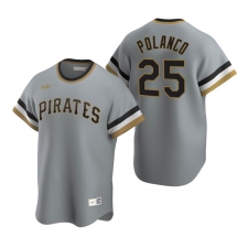 Men's Nike Pittsburgh Pirates #25 Gregory Polanco Gray Cooperstown Collection Road Stitched Baseball Jersey