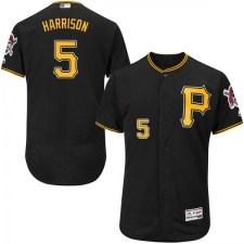 Men's Majestic Pittsburgh Pirates #5 Josh Harrison Black Alternate Flex Base Authentic Collection MLB Jersey