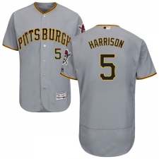 Men's Majestic Pittsburgh Pirates #5 Josh Harrison Grey Road Flex Base Authentic Collection MLB Jersey