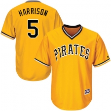 Men's Majestic Pittsburgh Pirates #5 Josh Harrison Replica Gold Alternate Cool Base MLB Jersey