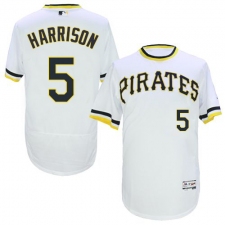 Men's Majestic Pittsburgh Pirates #5 Josh Harrison White Flexbase Authentic Collection Cooperstown MLB Jersey