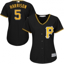 Women's Majestic Pittsburgh Pirates #5 Josh Harrison Replica Black Alternate Cool Base MLB Jersey