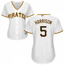 Women's Majestic Pittsburgh Pirates #5 Josh Harrison Replica White Home Cool Base MLB Jersey