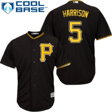 Youth Majestic Pittsburgh Pirates #5 Josh Harrison Authentic Black Alternate Cool Base MLB Jersey