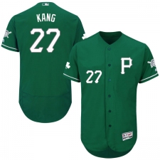 Men's Majestic Pittsburgh Pirates #27 Jung-ho Kang Green Celtic Flexbase Authentic Collection MLB Jersey