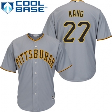 Men's Majestic Pittsburgh Pirates #27 Jung-ho Kang Replica Grey Road Cool Base MLB Jersey