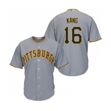 Men's Pittsburgh Pirates #16 Jung-ho Kang Replica Grey Road Cool Base Baseball Jersey