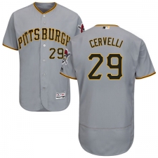 Men's Majestic Pittsburgh Pirates #29 Francisco Cervelli Grey Road Flex Base Authentic Collection MLB Jersey
