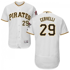 Men's Majestic Pittsburgh Pirates #29 Francisco Cervelli White Home Flex Base Authentic Collection MLB Jersey
