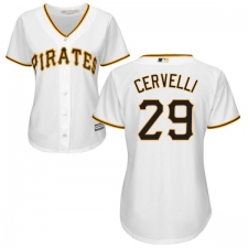 Women's Majestic Pittsburgh Pirates #29 Francisco Cervelli Authentic White Home Cool Base MLB Jersey