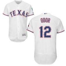 Men's Majestic Texas Rangers #12 Rougned Odor White Home Flex Base Authentic Collection MLB Jersey