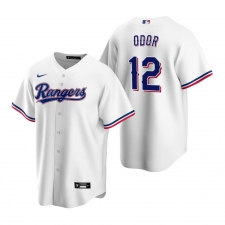 Men's Nike Texas Rangers #12 Rougned Odor White Home Stitched Baseball Jersey