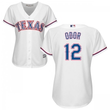 Women's Majestic Texas Rangers #12 Rougned Odor Authentic White Home Cool Base MLB Jersey